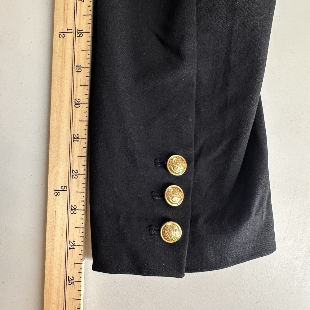 Lane Bryant The Bryant Blazer Sz 18 Hook Closure STRETCHY Gold Button Dbl Breast - Picture 15 of 16